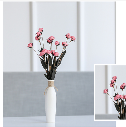 Modern Ceramic Vase with Artificial Flowers – Elegant Home Décor Arrangement