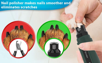 Electric Pet Nail Grinder – Quiet, Safe & Rechargeable Trimmer for Dogs & Cats