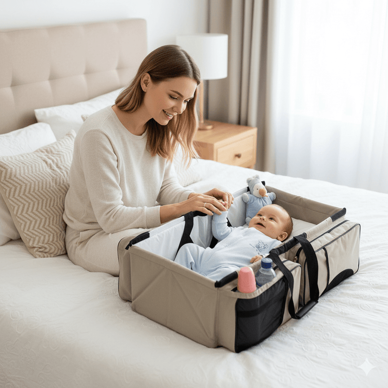 4-in-1 Baby Travel Bed & Diaper Bag