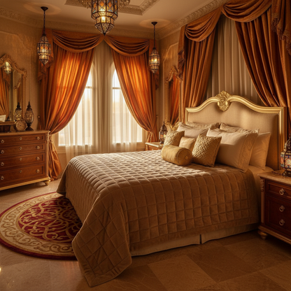 Beige Bedspread - Arabian Luxury Room