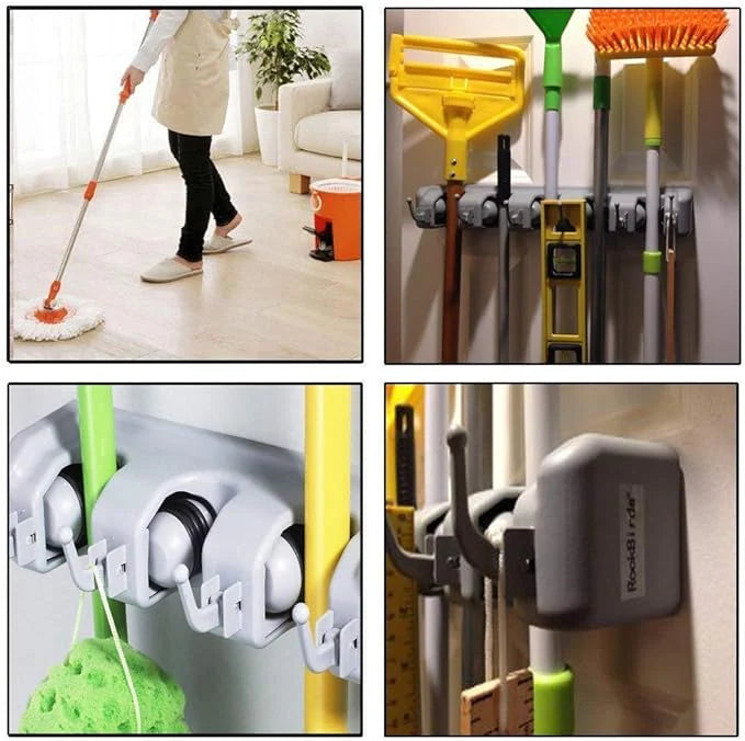 Wall Mounted Mop & Broom Holder – Space-Saving Organizer