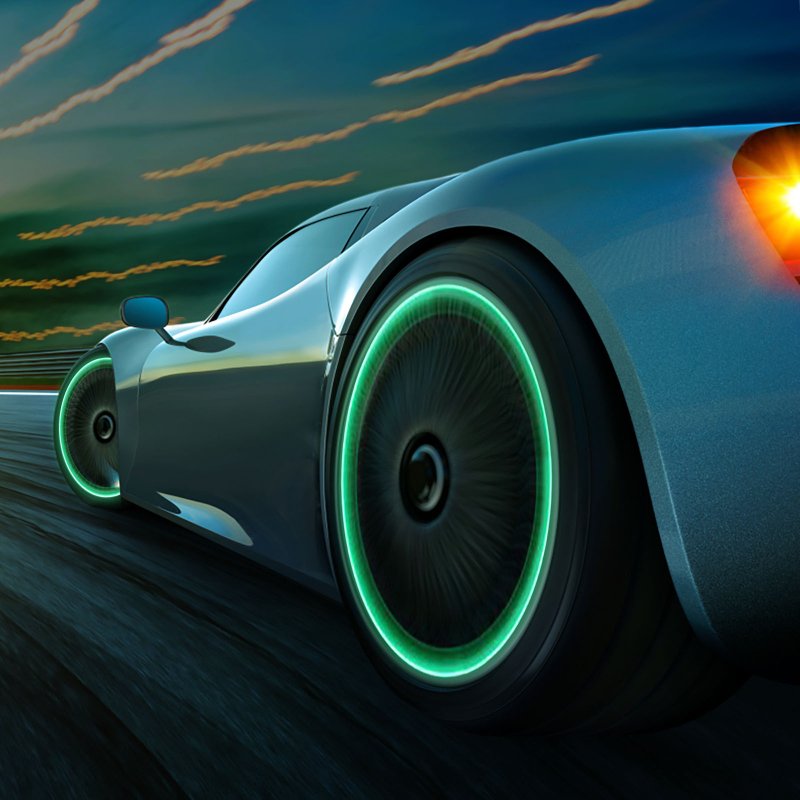 LED Luminous Tire Valve Caps – Glowing Car Wheel Accessory, Set of 4