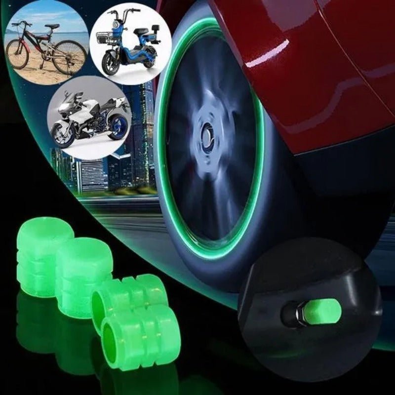 LED Luminous Tire Valve Caps – Glowing Car Wheel Accessory, Set of 4