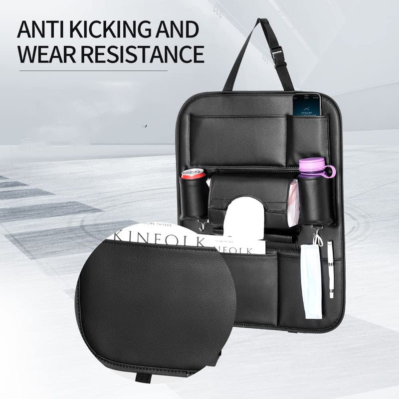 Premium PU Leather Car Seat Back Organizer – Multi-Pocket Storage