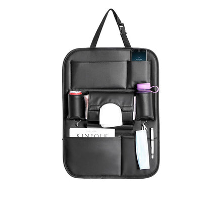 Premium PU Leather Car Seat Back Organizer – Multi-Pocket Storage