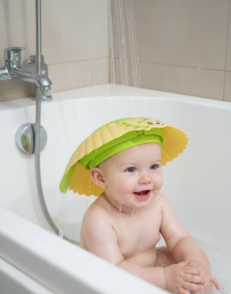 Kidilo Baby Shower Cap – Green Dino Design