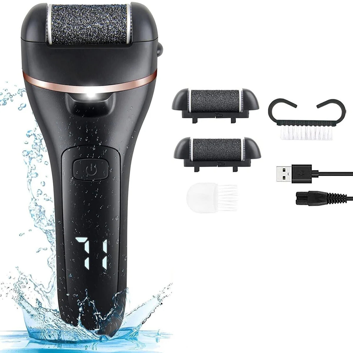 Electric Foot Grinder & Callus Remover with 3 Roller Heads