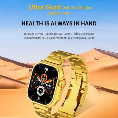 JSYES M100 Ultra Smart Watch – Premium Gold Metallic Classics Edition