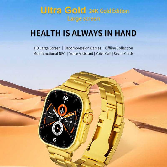 JSYES M100 Ultra Smart Watch – Premium Gold Metallic Classics Edition