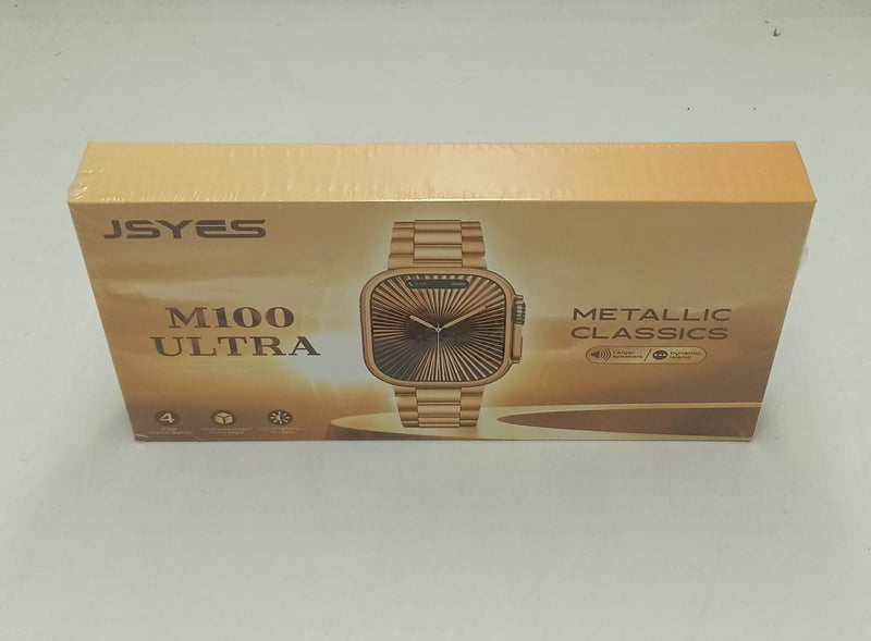 JSYES M100 Ultra Smart Watch – Premium Gold Metallic Classics Edition
