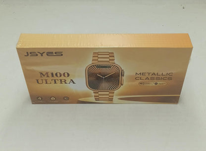 JSYES M100 Ultra Smart Watch – Premium Gold Metallic Classics Edition