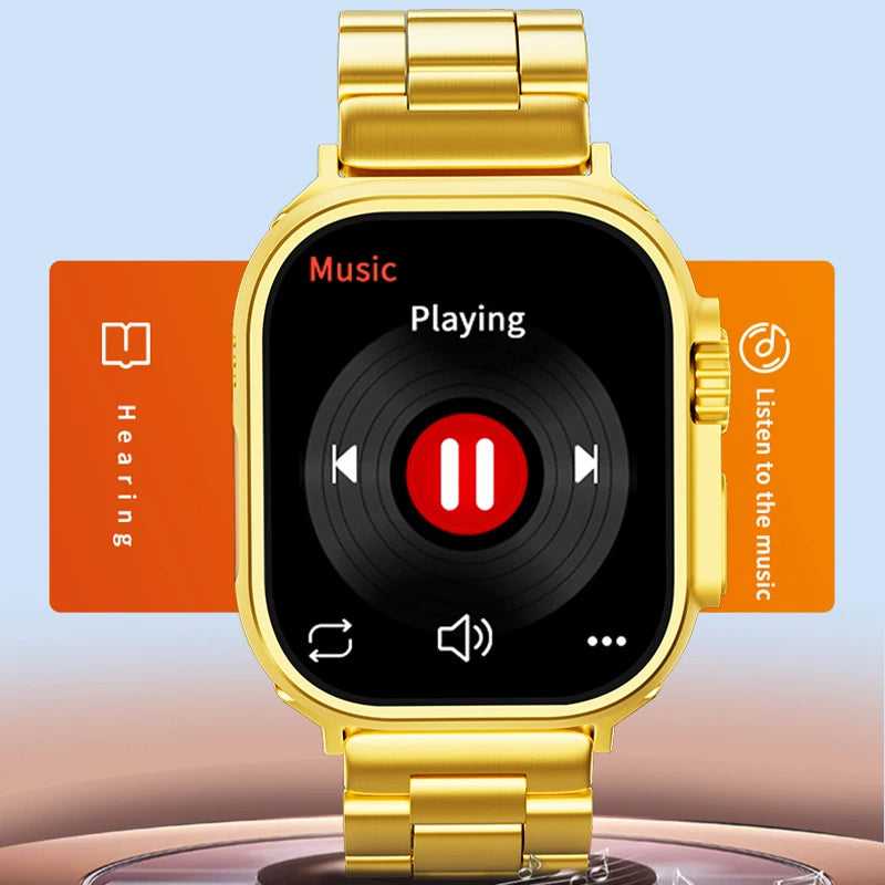 JSYES M100 Ultra Smart Watch – Premium Gold Metallic Classics Edition