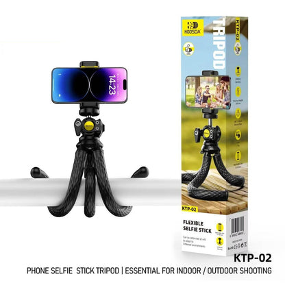 HOOSDA Flexible Selfie Stick Tripod – Bendable Legs, Universal Phone Holder