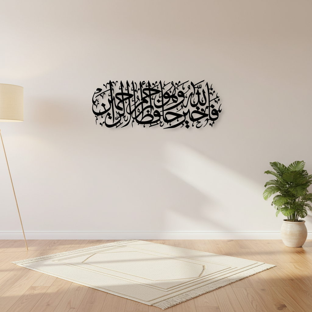 Surah Yusuf Islamic wall art in elegant prayer room
