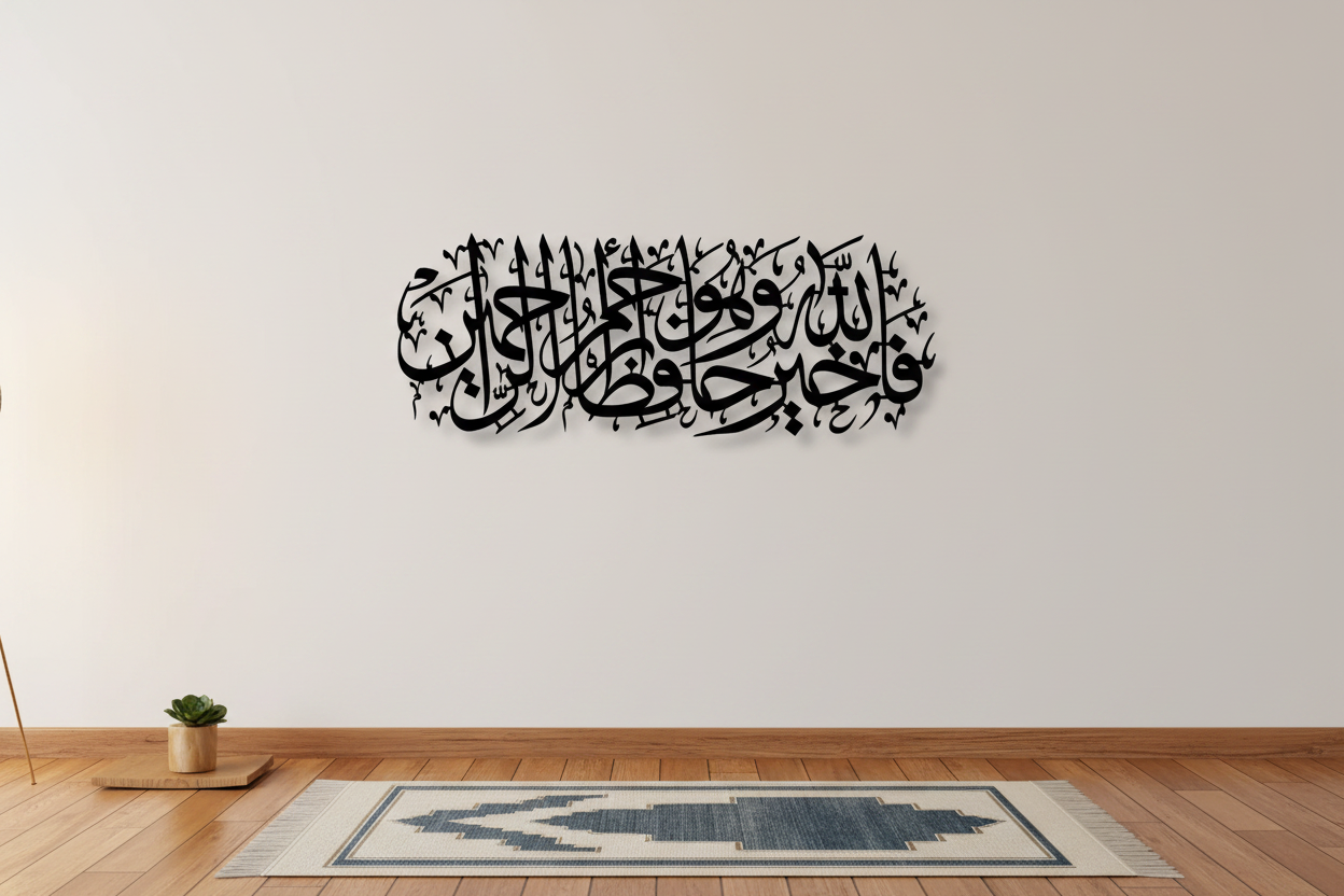 Surah Yusuf Islamic wall art in elegant prayer room