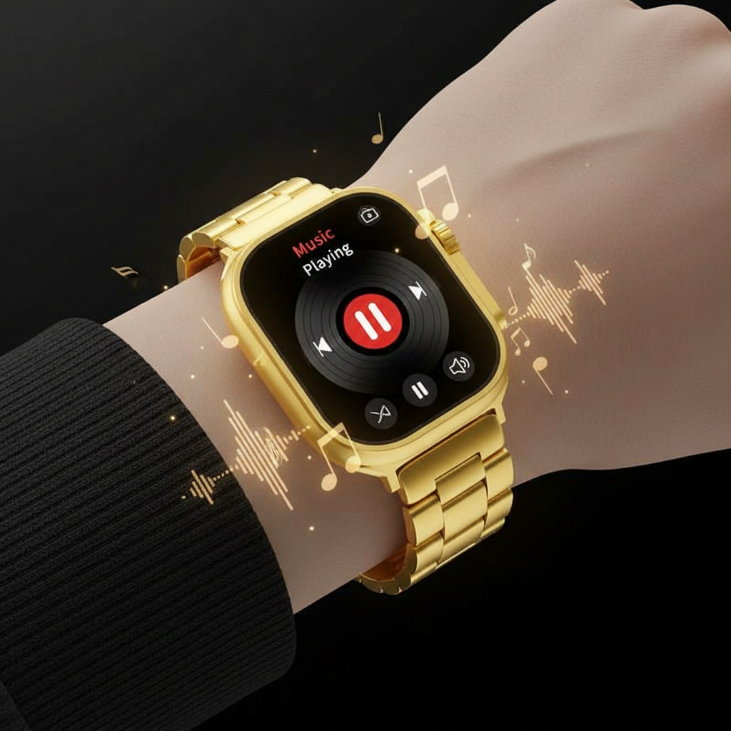 JSYES M100 Ultra Smart Watch – Premium Gold Metallic Classics Edition
