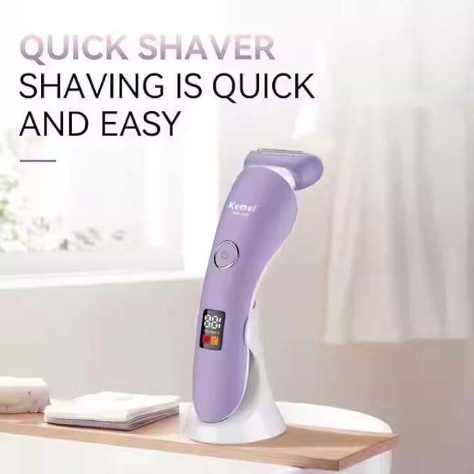 Kemei Lady Electric Shaver & Facial Trimmer | ماكينة حلاقة نسائية كيمي