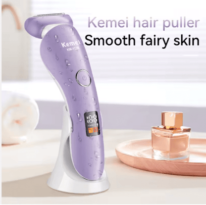 Kemei Lady Electric Shaver & Facial Trimmer | ماكينة حلاقة نسائية كيمي