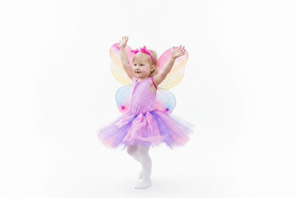 Kids Rainbow Fairy Wings Costume | Butterfly Wings & Headband Set