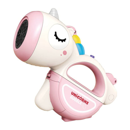 Unicorn Bubble Machine for Kids with Music & Lights