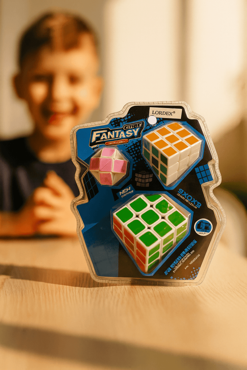 3x3 Puzzle Cube Set of 3 – Brain Teaser Twist Cubes for Kids & Adults