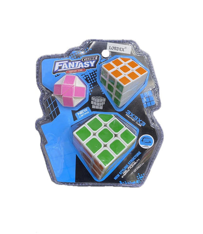 3x3 Puzzle Cube Set of 3 – Brain Teaser Twist Cubes for Kids & Adults