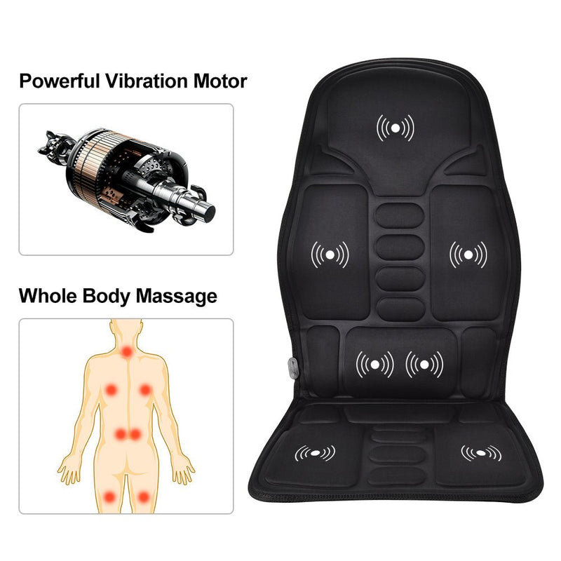 Deluxe Massage Seat Topper – 5 Massagers, Heat Therapy & 3-Zone Control