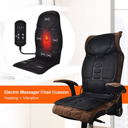 Deluxe Massage Seat Topper – 5 Massagers, Heat Therapy & 3-Zone Control