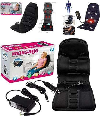 Deluxe Massage Seat Topper – 5 Massagers, Heat Therapy & 3-Zone Control