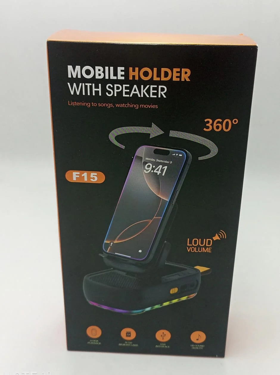 2-in-1 Mobile Phone Holder with Wireless Speaker – Model F15