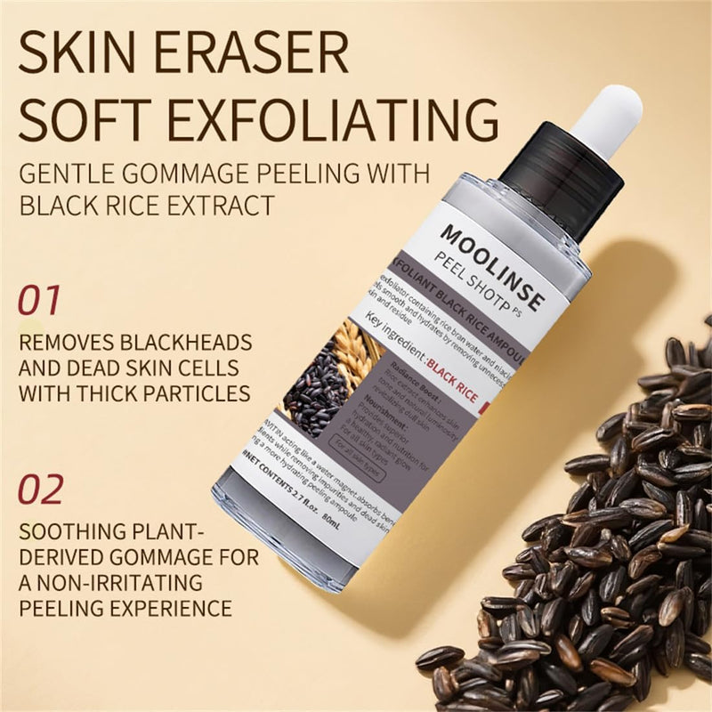 Rice & Black Rice Brightening Ampoule – Gentle Exfoliant Serum, Pack of 2