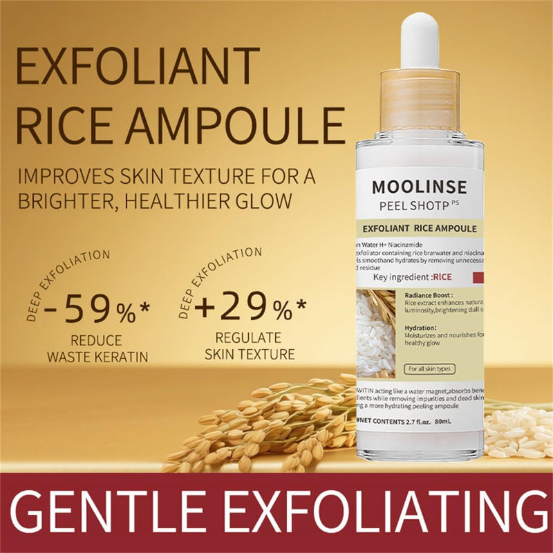 Rice & Black Rice Brightening Ampoule – Gentle Exfoliant Serum, Pack of 2