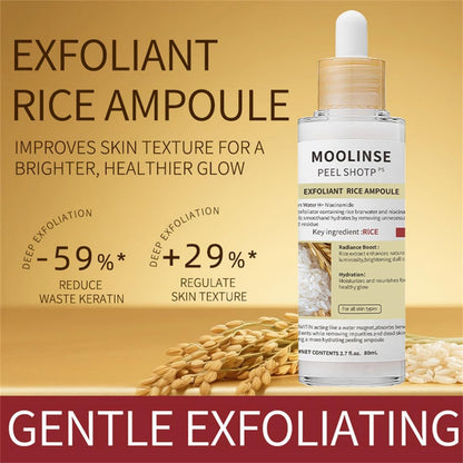Rice & Black Rice Brightening Ampoule – Gentle Exfoliant Serum, Pack of 2