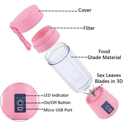 Portable USB Rechargeable Juicer Blender for Smoothies & Shakes