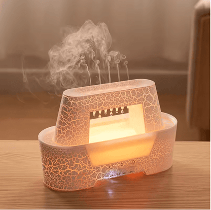 Raindrop Aroma Humidifier with LED Flame Light & Remote Control