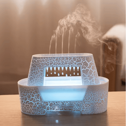 Raindrop Aroma Humidifier with LED Flame Light & Remote Control