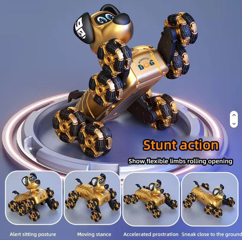 2.4GHz RC Stunt Robot Dog with Mecanum Wheels