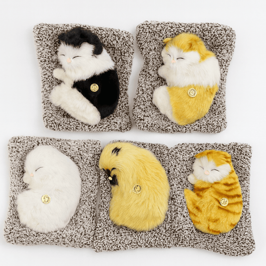 Realistic Sleeping Cat Plush Toy with Sound & Breathing Motion