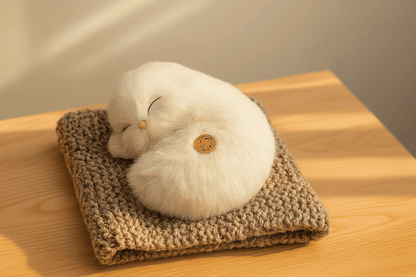 Realistic Sleeping Cat Plush Toy with Sound & Breathing Motion