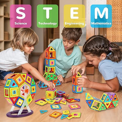 STEM Magnetic Building Blocks Set | 42-Piece Magnetic Tiles for Kids