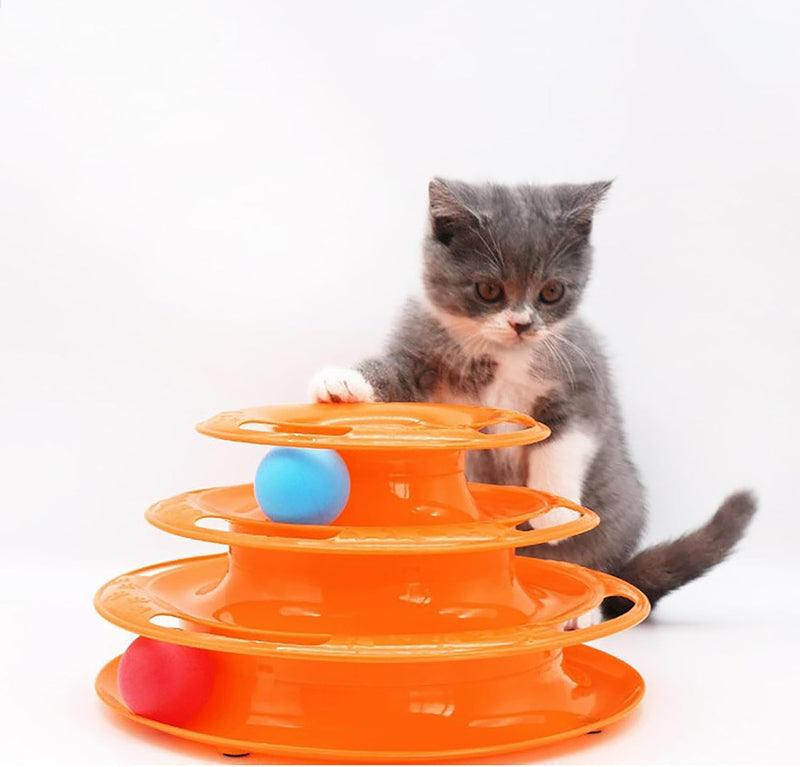 3-Level Tower of Tracks Interactive Cat Toy