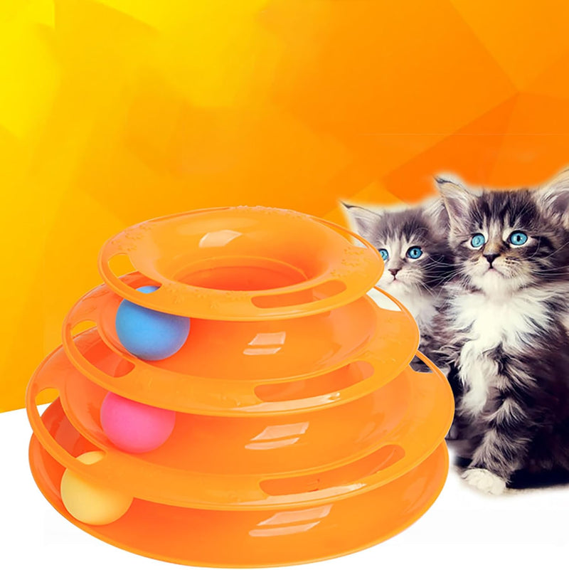 3-Level Tower of Tracks Interactive Cat Toy