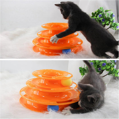 3-Level Tower of Tracks Interactive Cat Toy