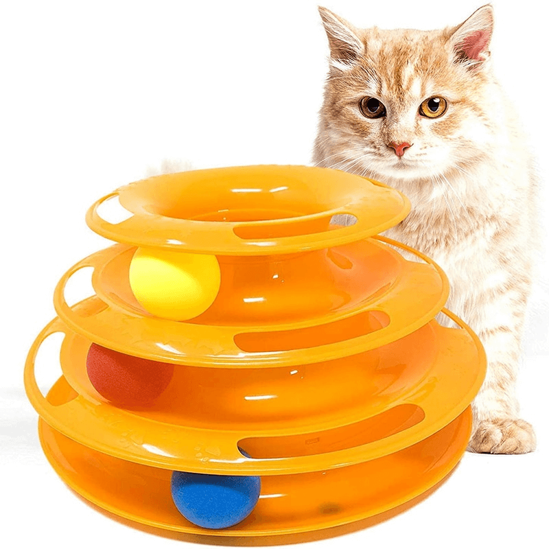 3-Level Tower of Tracks Interactive Cat Toy